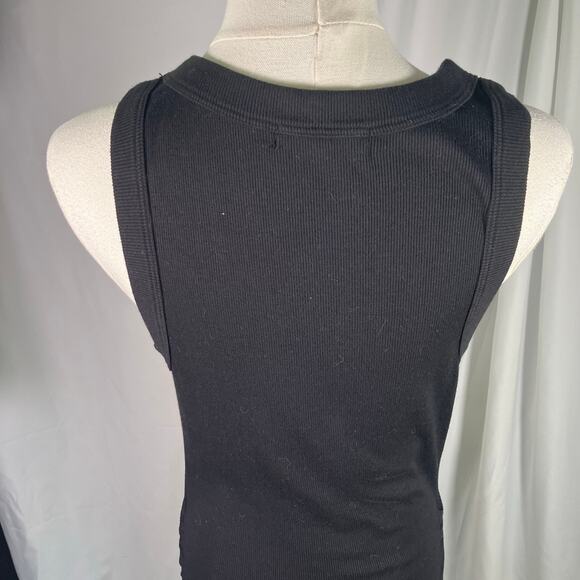 Michael Stars Black Ribbed Tank Maxi Dress Size M Made in‎ USA Sleeveless Knit - Picture 6 of 16